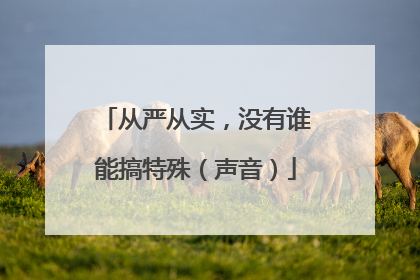 从严从实，没有谁能搞特殊（声音）