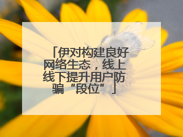 伊对构建良好网络生态，线上线下提升用户防骗“段位”