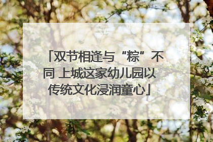 双节相逢与“粽”不同 上城这家幼儿园以传统文化浸润童心