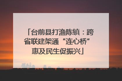 台前县打渔陈镇：跨省联建架通“连心桥” 惠及民生促振兴