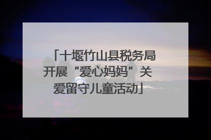 十堰竹山县税务局开展“爱心妈妈”关爱留守儿童活动
