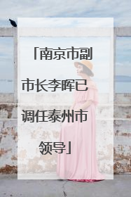 南京市副市长李晖已调任泰州市领导