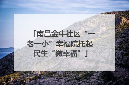 南昌金牛社区“一老一小”幸福院托起民生“微幸福”
