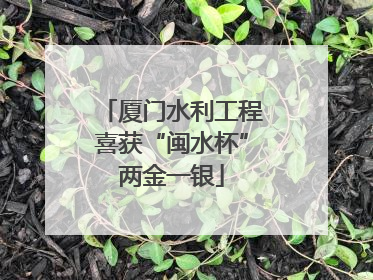 厦门水利工程喜获“闽水杯”两金一银