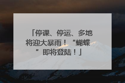 停课、停运、多地将迎大暴雨！“蝴蝶”即将登陆！