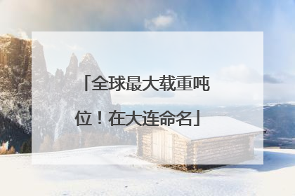 全球最大载重吨位！在大连命名