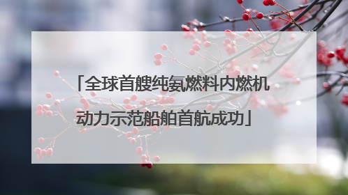全球首艘纯氨燃料内燃机动力示范船舶首航成功
