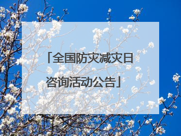 全国防灾减灾日咨询活动公告