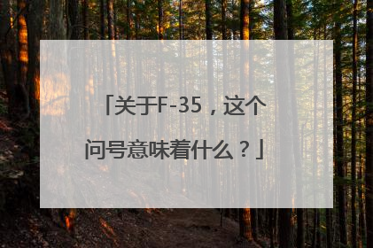 关于F-35，这个问号意味着什么？