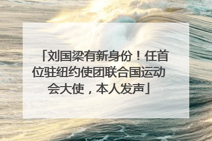 刘国梁有新身份！任首位驻纽约使团联合国运动会大使，本人发声
