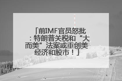 前IMF官员怒批：特朗普关税和“大而美”法案或重创美经济和股市！