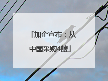 加企宣布：从中国采购4艘