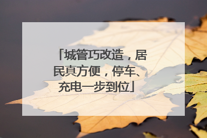 城管巧改造，居民真方便，停车、充电一步到位
