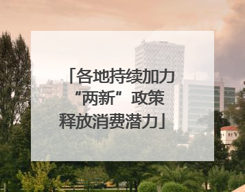各地持续加力“两新”政策 释放消费潜力