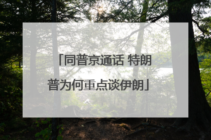 同普京通话 特朗普为何重点谈伊朗