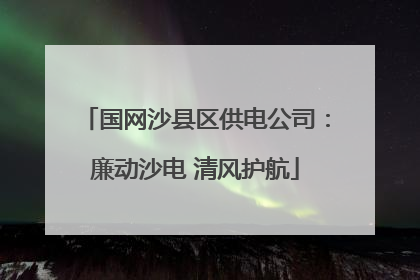 国网沙县区供电公司：廉动沙电 清风护航