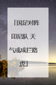 国足对阵印尼队 天气或成拦路虎