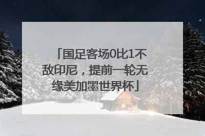 国足客场0比1不敌印尼，提前一轮无缘美加墨世界杯