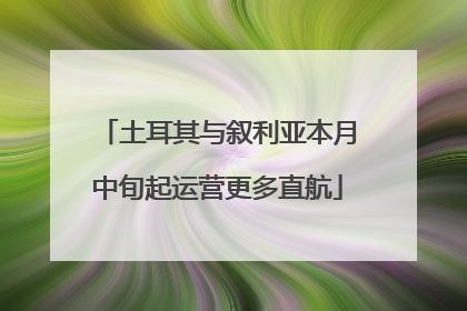 土耳其与叙利亚本月中旬起运营更多直航