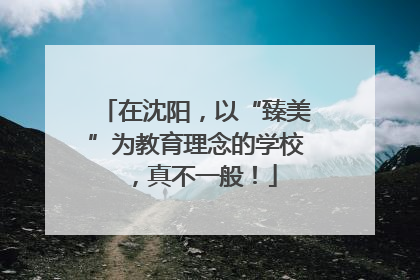 在沈阳，以“臻美”为教育理念的学校，真不一般！
