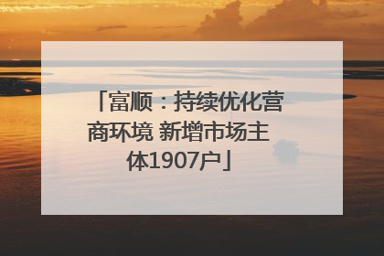 富顺：持续优化营商环境 新增市场主体1907户