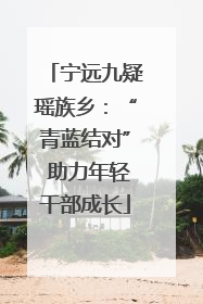 宁远九疑瑶族乡：“青蓝结对” 助力年轻干部成长