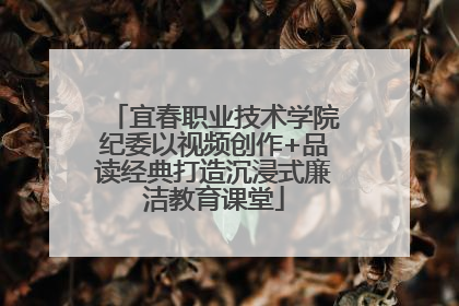 宜春职业技术学院纪委以视频创作+品读经典打造沉浸式廉洁教育课堂
