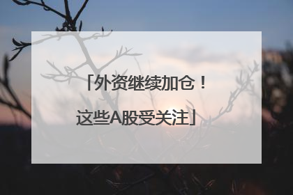 外资继续加仓！这些A股受关注