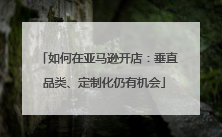 如何在亚马逊开店：垂直品类、定制化仍有机会