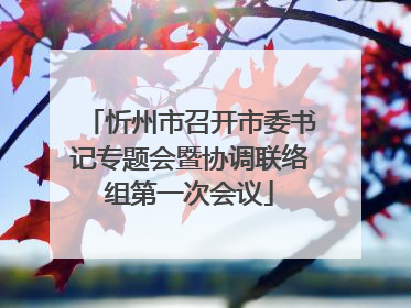 忻州市召开市委书记专题会暨协调联络组第一次会议
