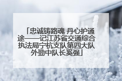 忠诚铸路魂 丹心护通途——记江苏省交通综合执法局宁杭支队第四大队外勤中队长奚强