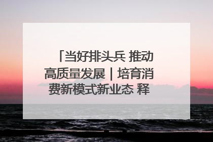 当好排头兵 推动高质量发展｜培育消费新模式新业态 释放经济增长新动能