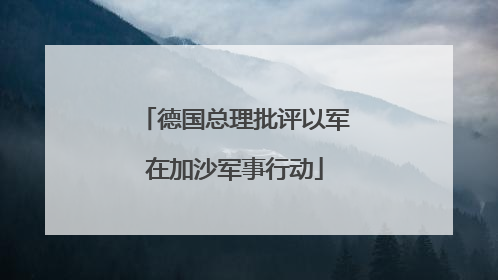 德国总理批评以军在加沙军事行动