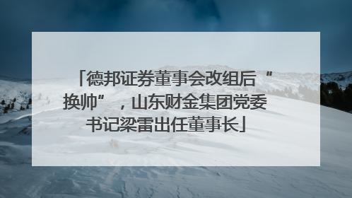 德邦证券董事会改组后“换帅”，山东财金集团党委书记梁雷出任董事长