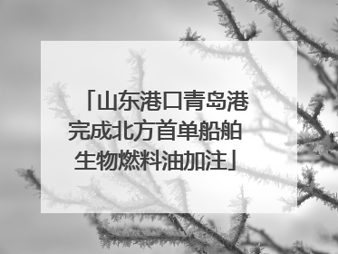 山东港口青岛港完成北方首单船舶生物燃料油加注
