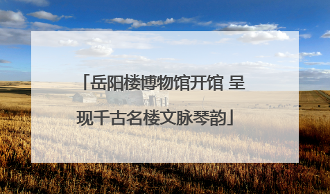 岳阳楼博物馆开馆 呈现千古名楼文脉琴韵