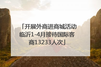 开展外商进商城活动 临沂1-4月接待国际客商13233人次