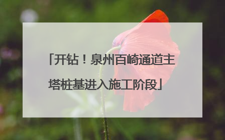 开钻！泉州百崎通道主塔桩基进入施工阶段