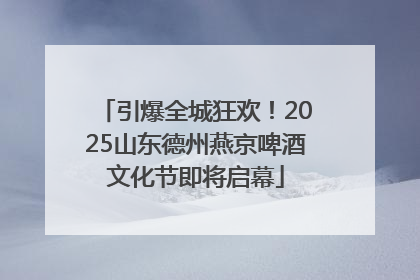 引爆全城狂欢！2025山东德州燕京啤酒文化节即将启幕