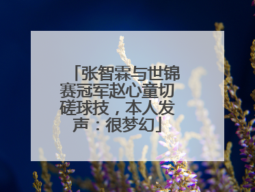 张智霖与世锦赛冠军赵心童切磋球技，本人发声：很梦幻