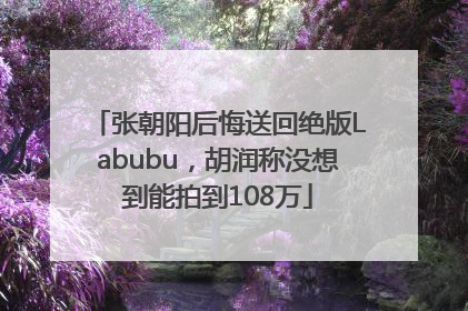 张朝阳后悔送回绝版Labubu，胡润称没想到能拍到108万