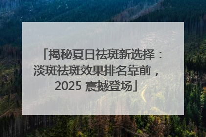 揭秘夏日祛斑新选择：淡斑祛斑效果排名靠前，2025 震撼登场