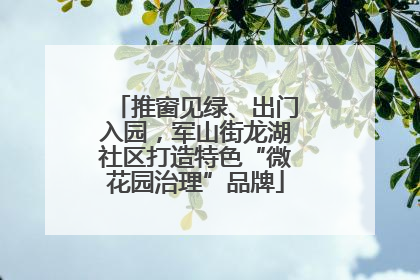 推窗见绿、出门入园，军山街龙湖社区打造特色“微花园治理”品牌