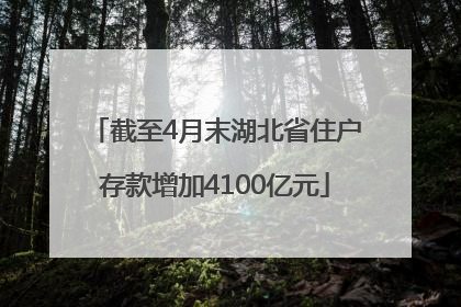 截至4月末湖北省住户存款增加4100亿元