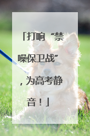 打响“禁噪保卫战”，为高考静音！