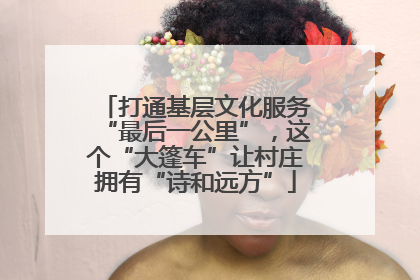 打通基层文化服务“最后一公里”，这个“大篷车”让村庄拥有“诗和远方”