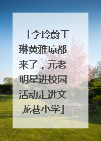 李玲蔚王琳黄雅琼都来了，元老明星进校园活动走进文龙巷小学