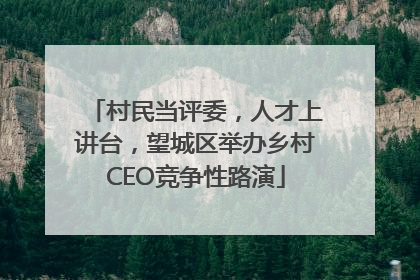 村民当评委，人才上讲台，望城区举办乡村CEO竞争性路演