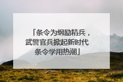条令为纲励精兵，武警官兵掀起新时代条令学用热潮