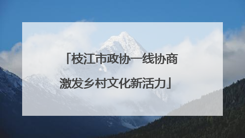枝江市政协一线协商激发乡村文化新活力